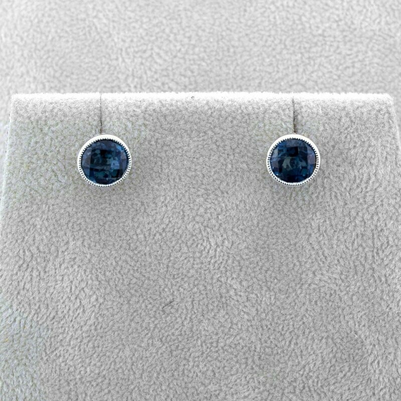 14KWG 6mm London Blue Topaz Stud Earrings