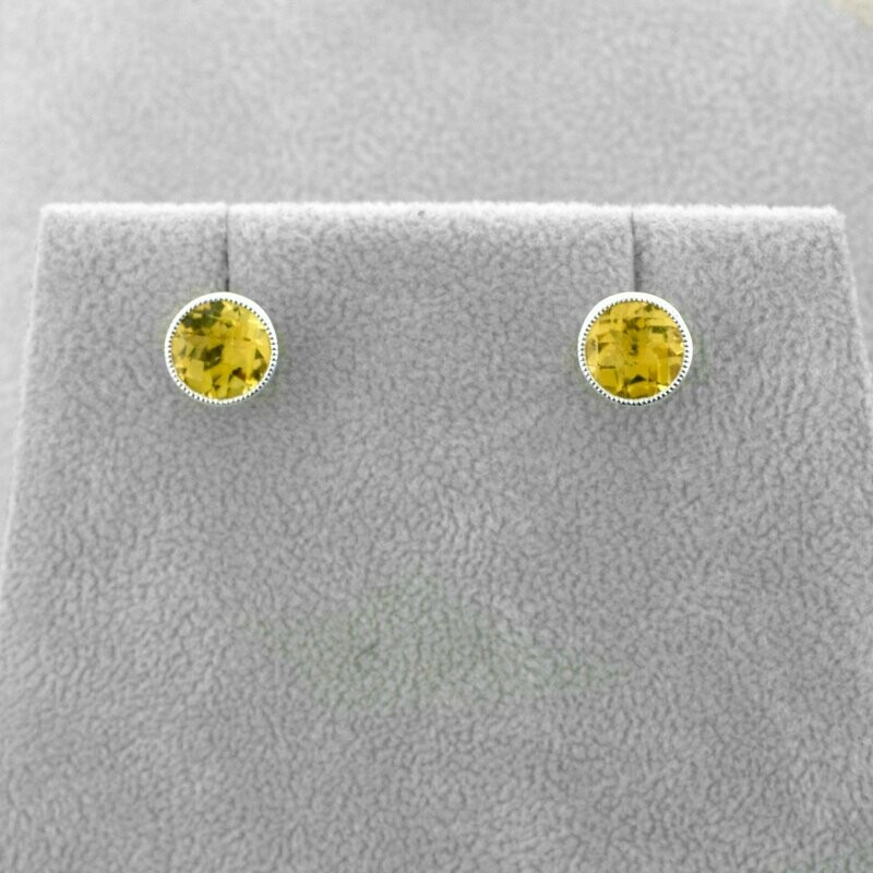 14KWG 6mm Citrine Stud Earrings