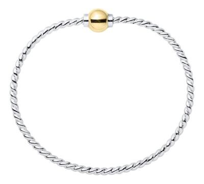 SS and Yellow Gold Cape Cod Single-Ball Twisted Bracelet