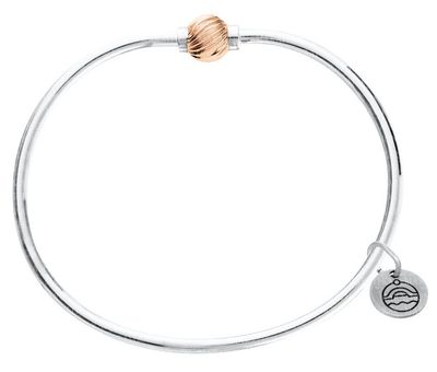 SS and Rose Gold Cape Cod Swirl-Ball Bracelet