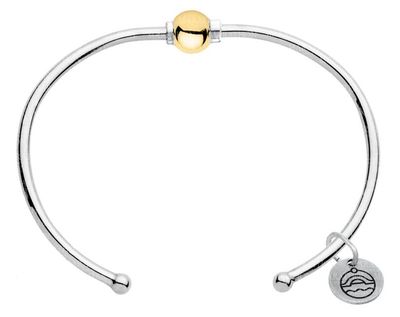 SS and Yellow Gold Cape Cod One Ball Cuff Bracelet