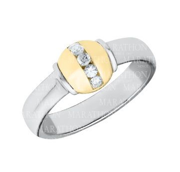 SS and Yellow Gold Cape Cod 0.14 Carat Diamond-Ball Ring