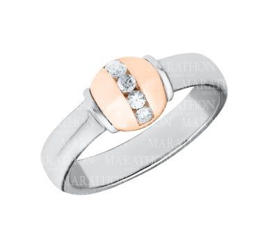 SS and Rose Gold Cape Cod 0.14 Carat Diamond-Ball Ring