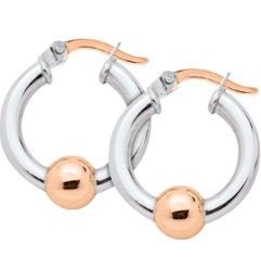 SS and Rose Gold Cape Cod Medium Hoop Earrings
