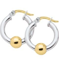 SS and Yellow Gold Cape Cod Medium Hoop Earrings