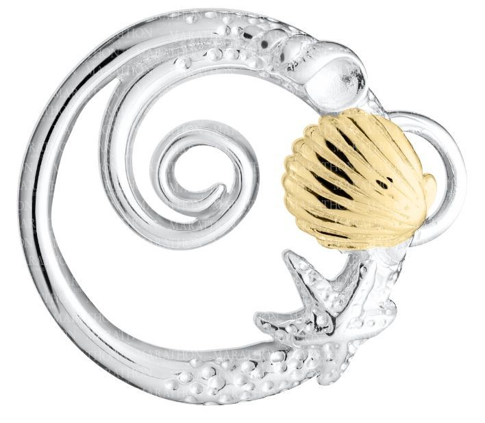 SS and Yellow Gold Convertible Sealife Circle Clasp