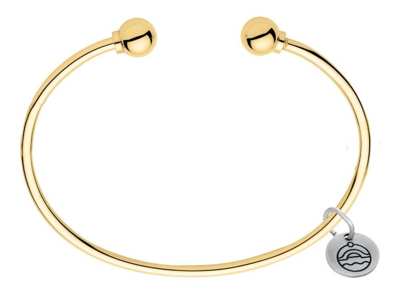 14K Yellow Gold Cape Cod Two Ball Cuff Bracelet