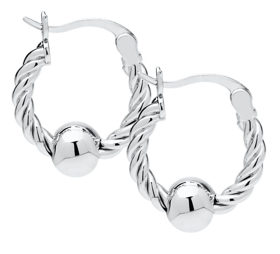 SS Cape Cod Medium Twisted Wire Hoop Earrings