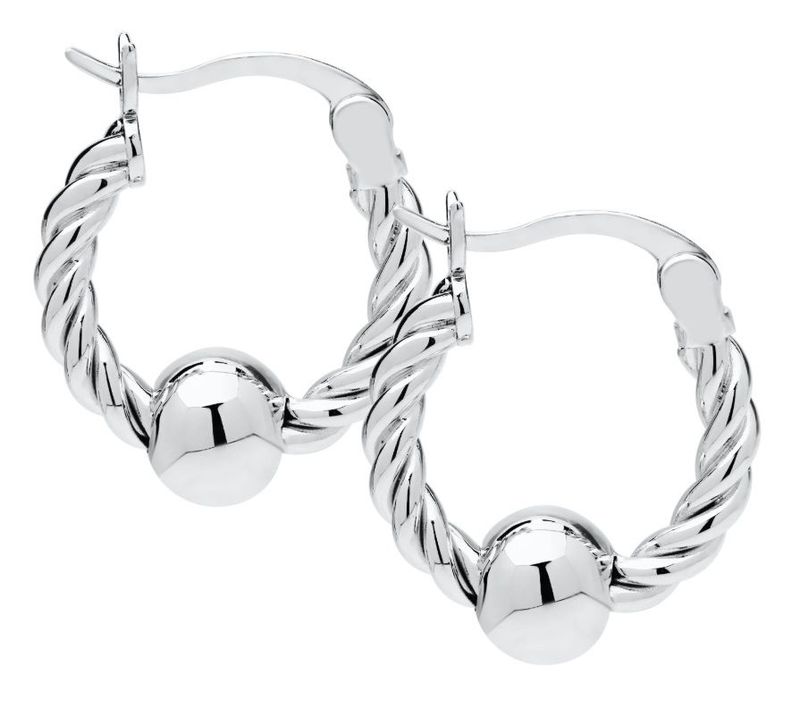 SS Cape Cod Medium Twisted Wire Hoop Earrings