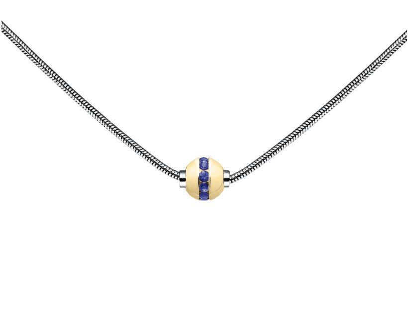 SS and Yellow Gold Cape Cod Sapphire-Ball Necklace