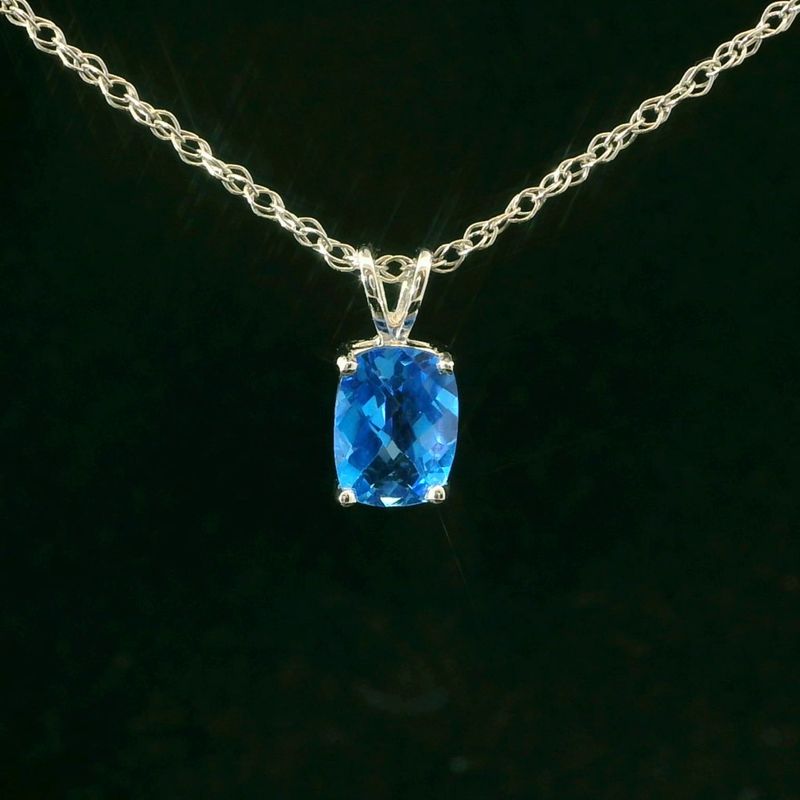 14KWG Blue Topaz Pendant