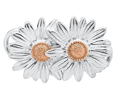 SS and Rose Gold Convertible Two Daisies Clasp