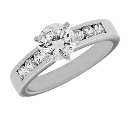 Channel-Set Round Diamond Engagement Mounting