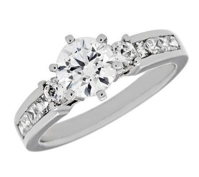 Channel and Prong-Set Round Diamond Engagement Mounting