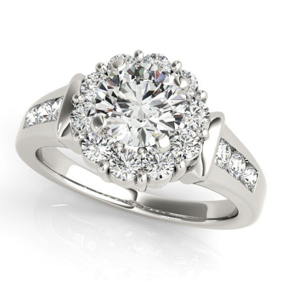 Channel-Set Halo-Style Diamond Engagement Mounting