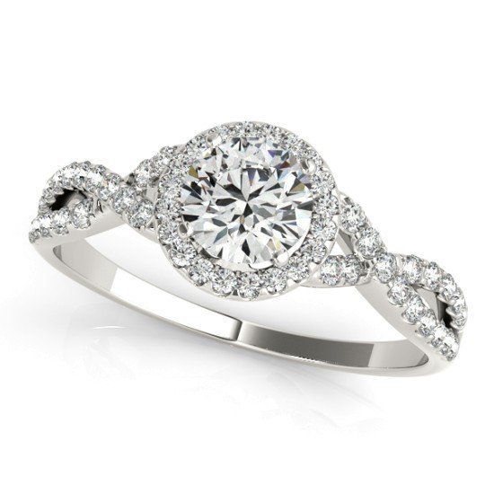 Halo-Style Open-Shank Pave Diamond Engagement Mounting