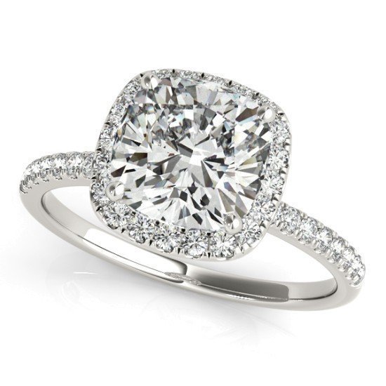 Halo-Style Pave Diamond Engagement Mounting