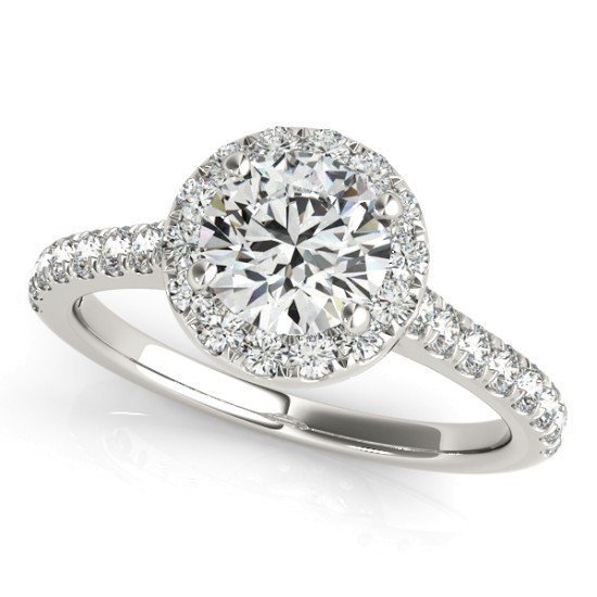 Halo-Style Pave Diamond Engagement Mounting