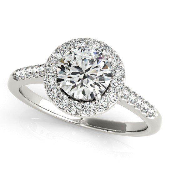 Halo-Style Pave Diamond Engagement Mounting