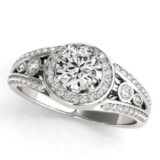 Halo-Style Victorian Open-Work Diamond Engagement Mounting