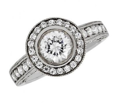 Victorian Halo-Style Diamond Engagement Mounting