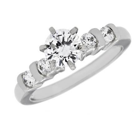 Bar-Set Round Diamond Engagement Mounting