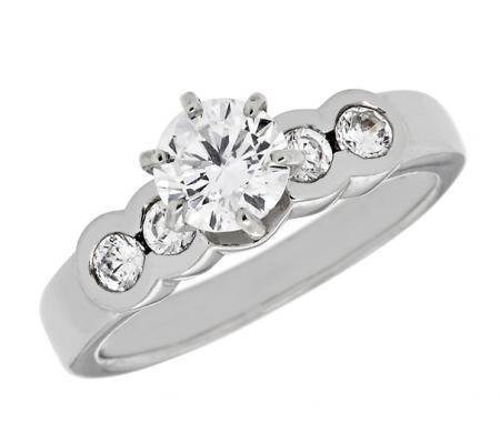 Bezel-Set Round Diamond Engagement Mounting