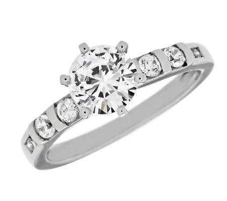 Bar-Set Round Diamond Engagement Mounting