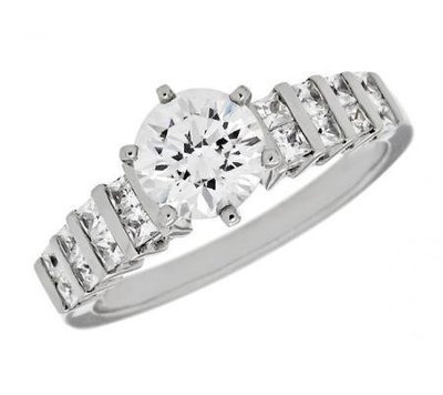Two-Row Princess-Cut Diamond Engagement Mounting