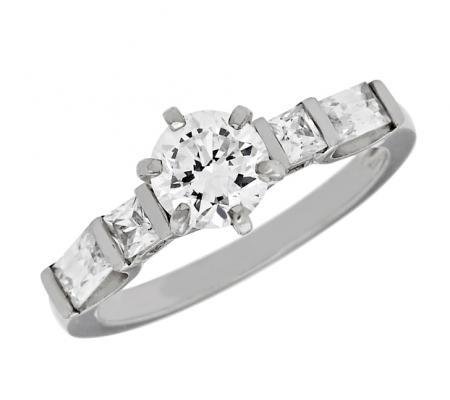 Baguette and Princess-Cut Diamond Engagement Mounting