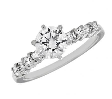 Princess-Cut and Round Diamond Engagement Mounting