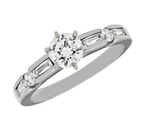 Baguette and Round Diamond Engagement Mounting