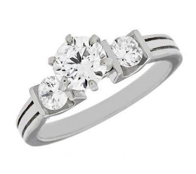 Three-Stone Diamond Engagement Mounting