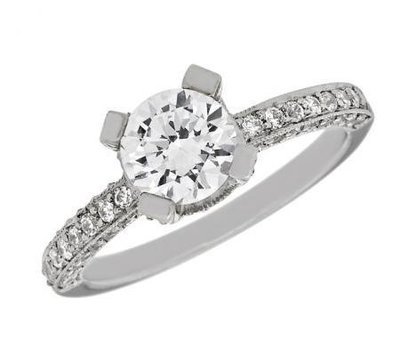 Pave-Style Diamond Engagement Mounting