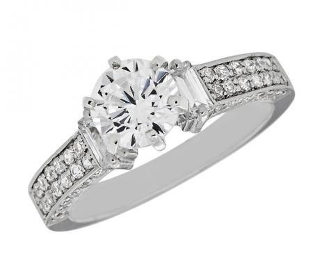 Two-Row Pave-Style Diamond Engagement Mounting
