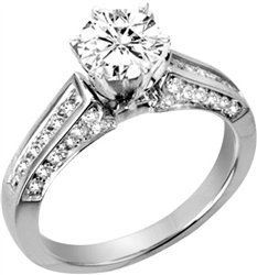 Cathedral-Shank Diamond Engagement Mounting