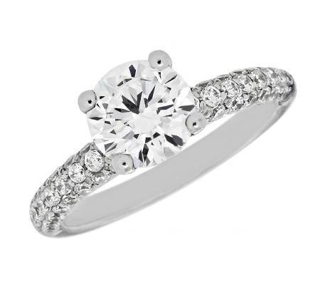 Pave-Style Diamond Engagement Mounting