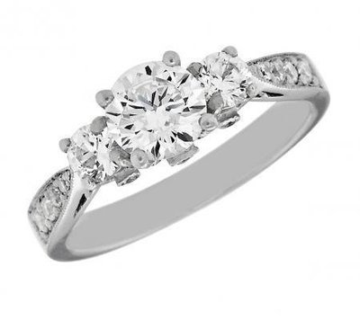 Antique Three-Stone-Style Diamond Engagement Mounting