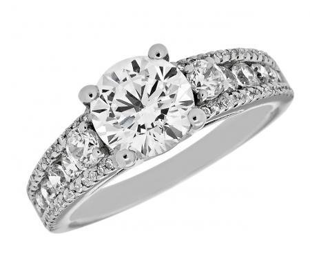 Three-Row Diamond Engagement Mounting