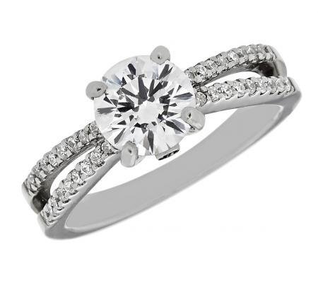 Split-Shank Pave Diamond Engagement Mounting