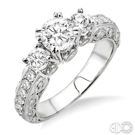 Victorian Three-Stone-Style Diamond Engagement Mounting