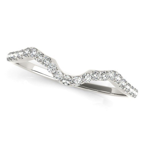 Pave Diamond Curved Wedding Band