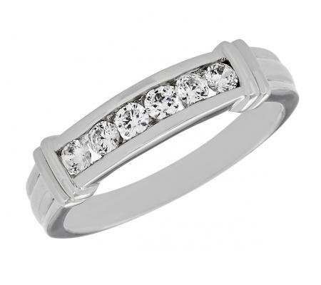 Channel-Set Round Diamond Wedding Band