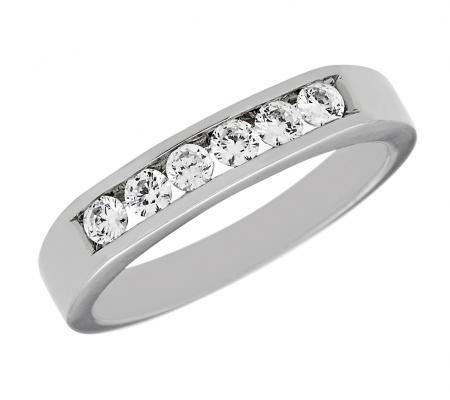 Channel-Set Round Diamond Wedding Band