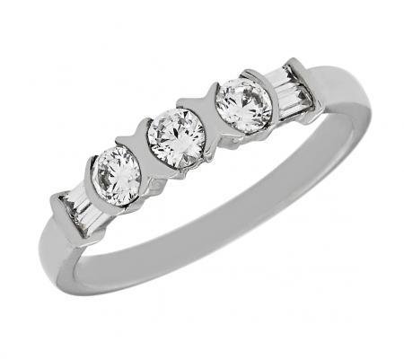 Baguette and Round Diamond Wedding Band