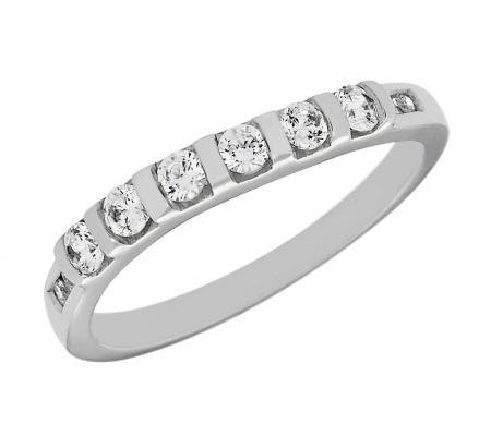 Bar-Set Round Diamond Wedding Band