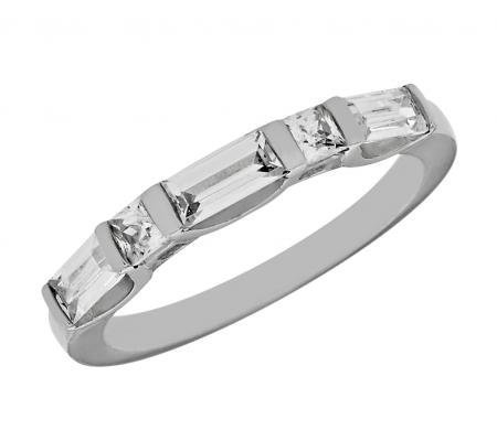 Baguette and Princess-Cut Diamond Wedding Band