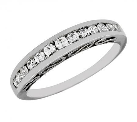Victorian Channel-Set Diamond Wedding Band