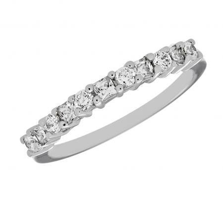 Princess-Cut and Round Diamond Wedding Band