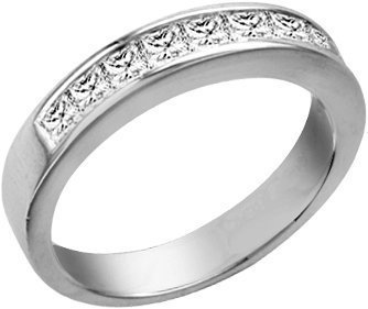 Princess Cut Diamond Channel Set Wedding Band Ring – Bardys Estate